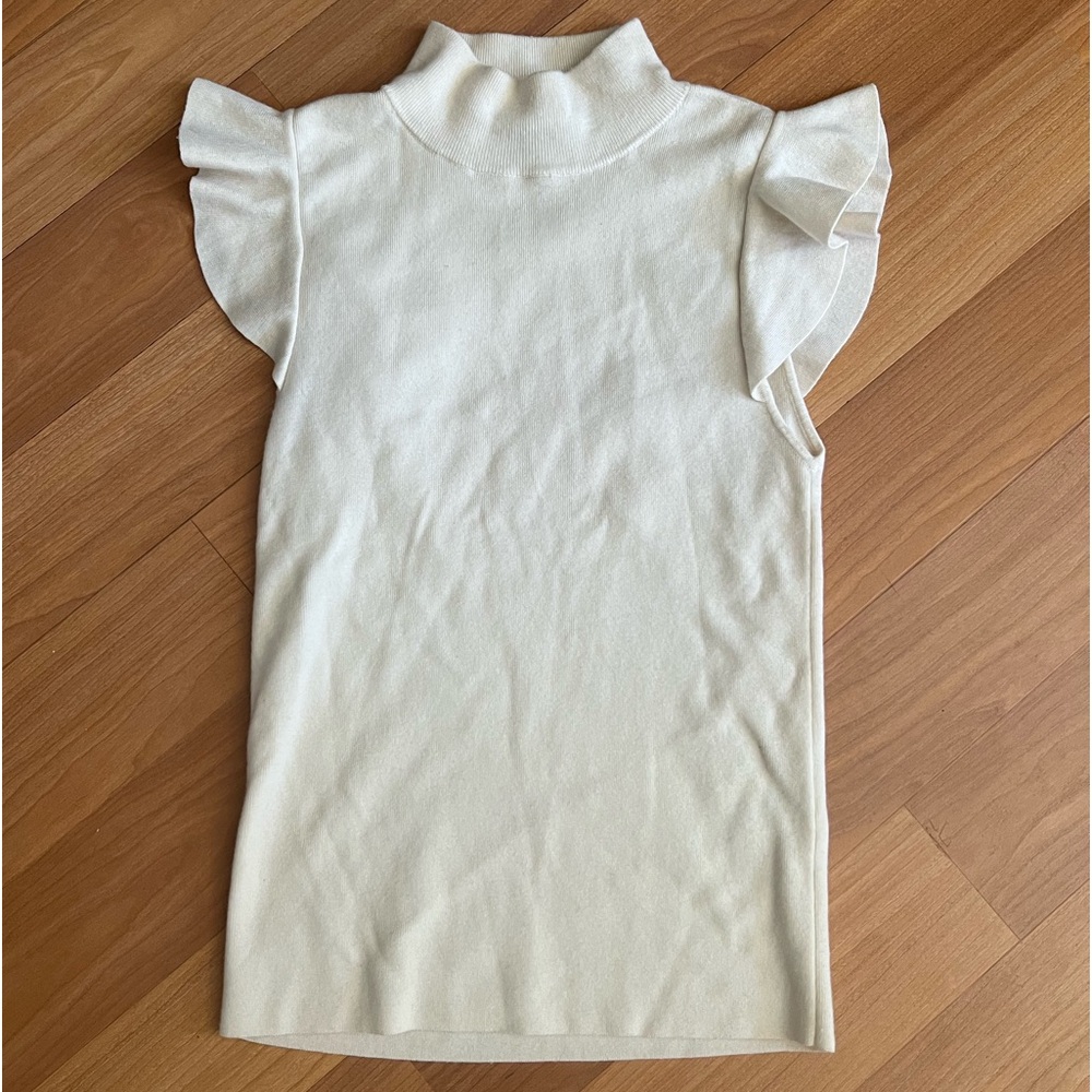 Alice + Olivia Cream High-Neck Tank Top - Picture 2 of 7